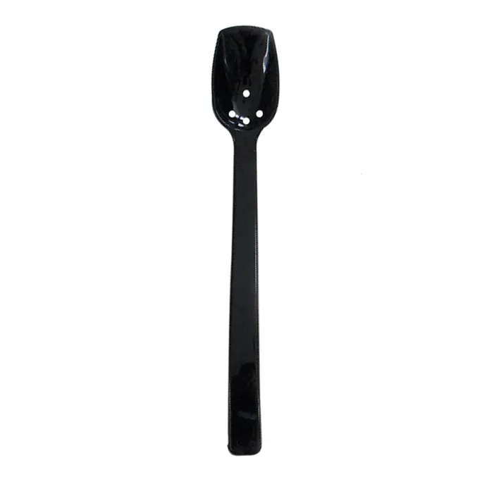 Thunder Group PLBS110BK Black Buffet Spoon, 10", 3/4 Oz., Perforated - Dozen