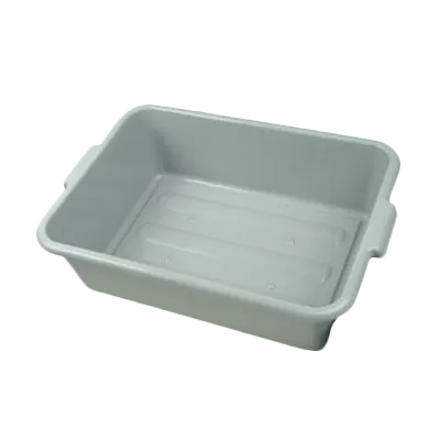 Thunder Group PLBT007G Gray Polyethylene 1-Compartment Bus Box, 20-1/2" x 15-1/2" x 7" Deep, Integrated Handles, Stackable