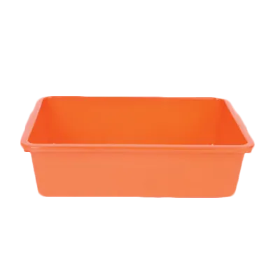 Thunder Group PLDB003 Bus Box, 14-3/8"W x 11-5/8"D x 3-3/8"H, 1-Compartment, Durable Plastic, Orange