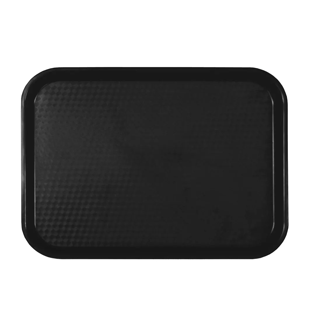 Thunder Group PLFFT1216BK Fast Food Tray, 12" X 16-1/4", Rectangular, Polypropylene, Black