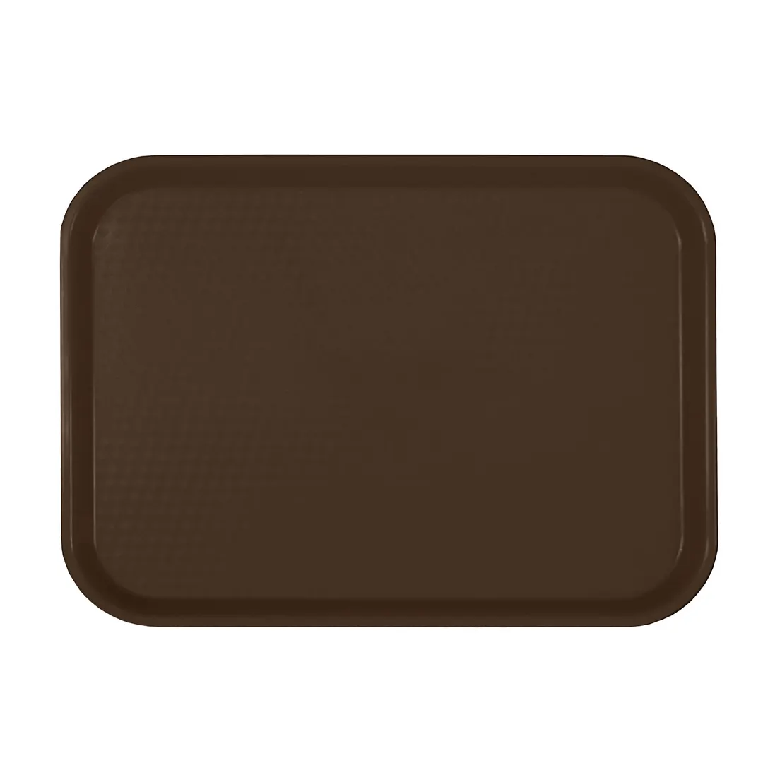 Thunder Group PLFFT1216BR Fast Food Tray, 12" X 16-1/4", Rectangular, Polypropylene, Brown