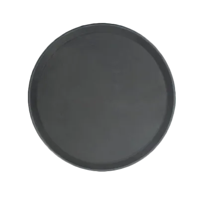 Thunder Group PLFT1100BK - 11" Round Non‑Slip Heavy‑Duty Fiberglass Serving Tray, Black Finish, NSF Certified