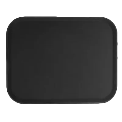 Thunder Group PLFT1418BK Non-Slip Rectangular Serving Tray, 14" × 18", Black Fiberglass, Heavy-Duty, NSF-Certified