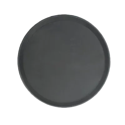 Thunder Group PLFT1600BK - 16" Round Heavy‑Duty Non‑Slip Serving Tray, Black Fiberglass, NSF Certified, Restaurant‑Grade
