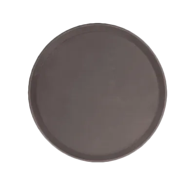 Thunder Group PLFT1600BR Non‑Slip Round Serving Tray, 16" Diameter, Fiberglass, Brown Tray & Surface, NSF Certified