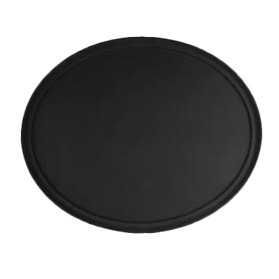 Thunder Group PLFT2700BK Non‑Slip Oval Serving Tray, 22" x 27", Black Fiberglass, NSF Certified Heavy‑Duty