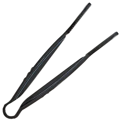 Thunder Group PLFTG009BK Serving Tongs, 9", Flat Grip, Dishwasher Safe, Black
