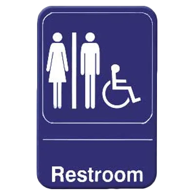 Thunder Group PLIS6903BL Information Symbol Sign, 6" X 9" "Restroom/Accessible", Self-Adhesive Backing
