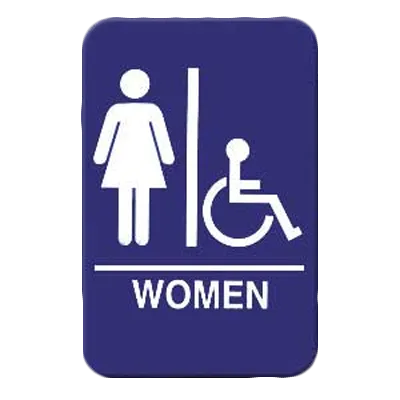Thunder Group PLIS6909BL Information Symbol Sign, 6" X 9" "Women", Self-Adhesive Backing
