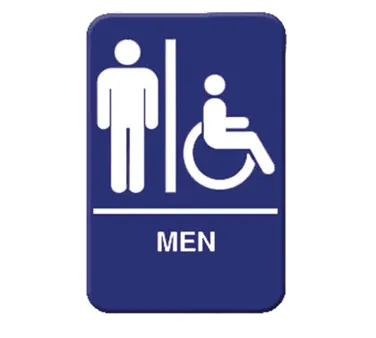 Thunder Group PLIS6914BL Information Symbol Sign, 6" X 9" "Men", Self-Adhesive Backing