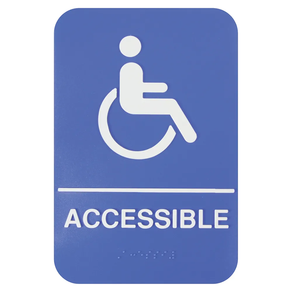 Thunder Group PLIS6959BL Information Symbol Sign, 6" X 9" "Accessible", With Braille, (6 Each Minimum Order)