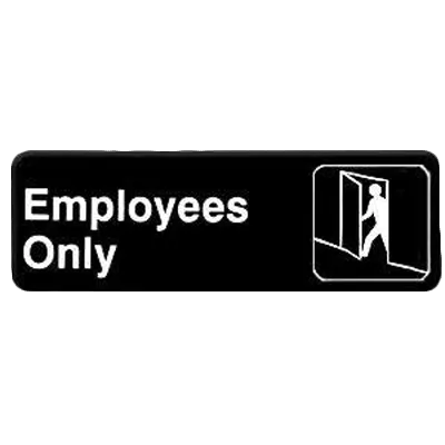Thunder Group PLIS9304BK Information Symbol Sign, 9" X 3" "Employee Only", Self-Adhesive Backing