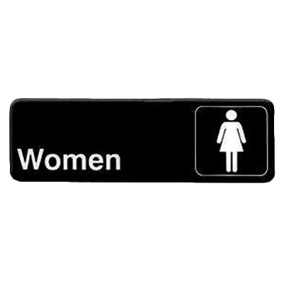 Thunder Group PLIS9314BK Information Symbol Sign, 9" X 3" "Women", Self-Adhesive Backing