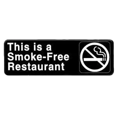 Thunder Group PLIS9320BK Information Symbol Sign, 9" X 3" "This Is A Smoke-Free Restaurant", Self-Adhesive Backing