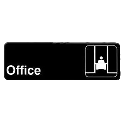Thunder Group PLIS9323BK Information Symbol Sign, 9" X 3" "Office", Self-Adhesive Backing