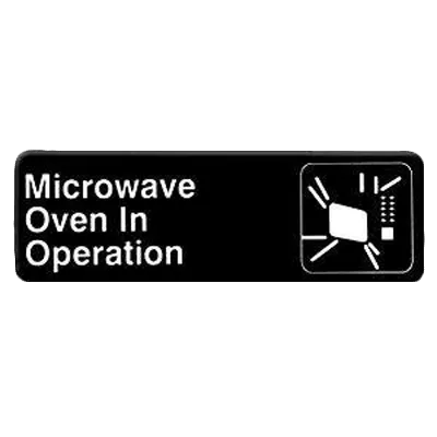 Thunder Group PLIS9324BK Information Symbol Sign, 9" X 3" "Microwave Oven In Operation", Self-Adhesive Backing