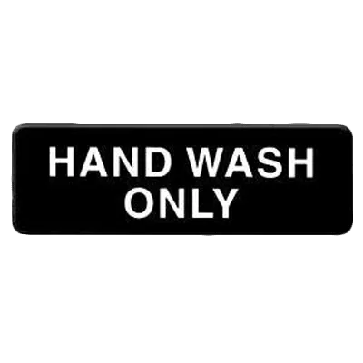 Thunder Group PLIS9333BK Information Symbol Sign, 9" X 3" "Hand Wash Only", Self-Adhesive Backing