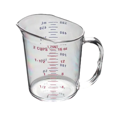 Thunder Group PLMC016CL Measuring Cup, 1 Pint (0.5 Liter) Capacity, Printed With Us/Metric Measurements, Dishwasher Safe
