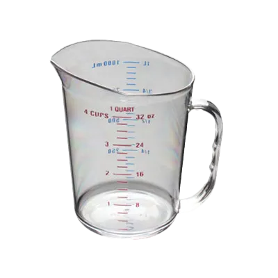 Thunder Group PLMC032CL Measuring Cup, 1 Quart, Printed With Us/Metric Measurements, Dishwasher Safe
