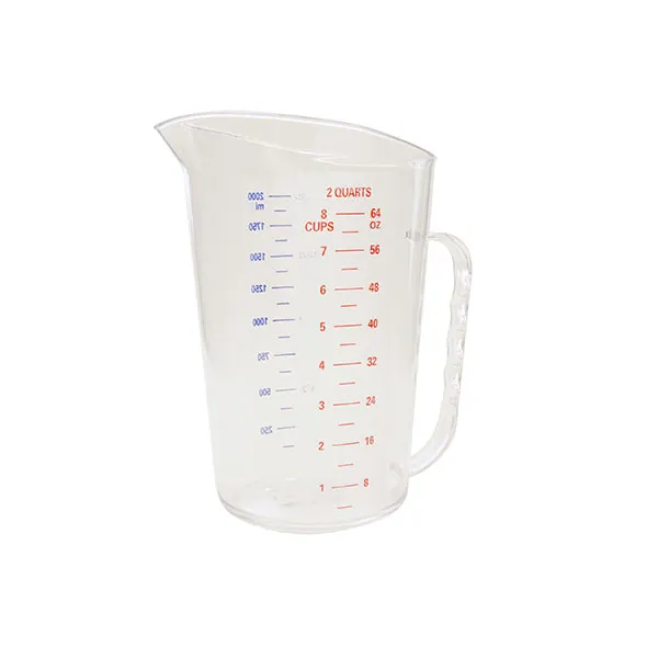 Thunder Group PLMD064CL Measuring Cup, 2 Qt. (2 Liter), 7-3/8"L X 6-7/16"W X 8-7/8"H, With Handle