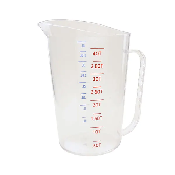 Thunder Group PLMD128CL Measuring Cup, 4 Qt., 9-1/3"L X 7-13/16"W X 10-11/16"H, With Handle, Clear