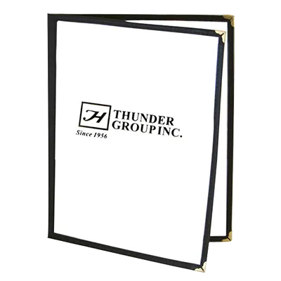 Thunder Group PLMENU-2BL Menu Cover, 8-1/2" X 11", Double-Fold, Flexible, black