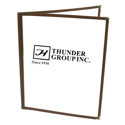 Thunder Group PLMENU-2BR Menu Cover, 8-1/2" X 11", Double-Fold, Flexible, brown