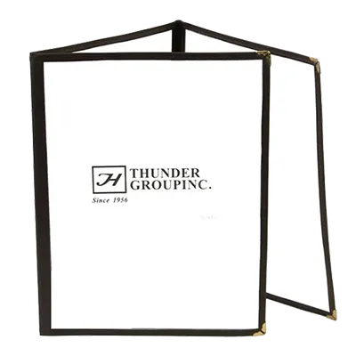 Thunder Group PLMENU-3BL Menu Cover, 8-1/2" X 11", Triple-Fold, Flexible, black