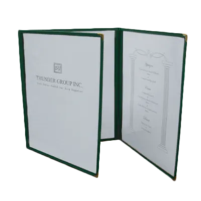 Thunder Group PLMENU-3GR Menu Cover, 8-1/2" X 11", Triple-Fold, Flexible, green