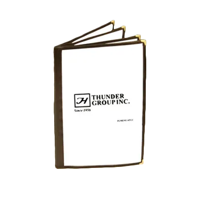 Thunder Group PLMENU-4BR Menu Cover, 8-1/2" X 14", 4-Page Book Fold, Legal Size, brown