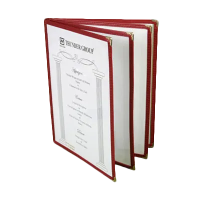Thunder Group PLMENU-L4MA Menu Cover, 8-1/2" X 11", 4-Page Book Fold, Flexible, maroon
