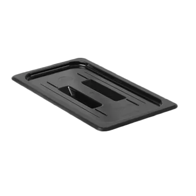 Thunder Group PLPA7130CBK Food Pan Cover, 1/3 Size, Solid, Built-In Handle, Black