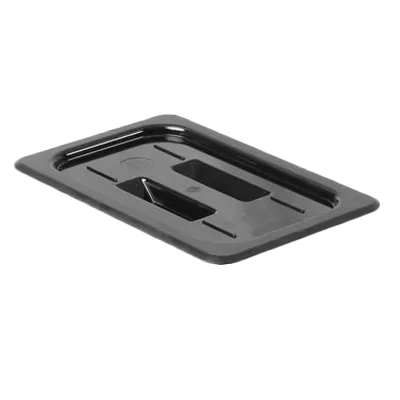 Thunder Group PLPA7140CBK Food Pan Cover, 1/4 Size, Solid, Built-In Handle, Black