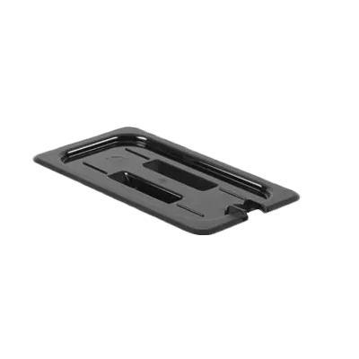 Thunder Group PLPA7140CSBK Food Pan Cover, 1/4 Size, Slotted, Built-In Handle, Black