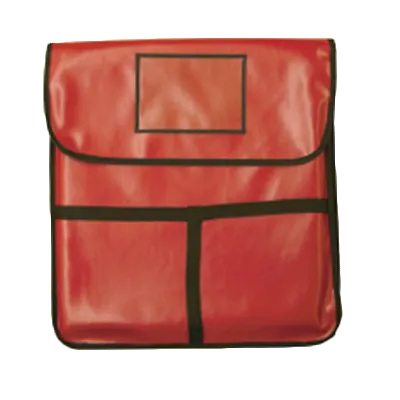 Thunder Group PLPB020 Red Pizza Delivery Bag, 20"x20"x5", Holds 2 18" Pizzas, Velcro Fasteners, Foam Insulated, Leatheroid PVC