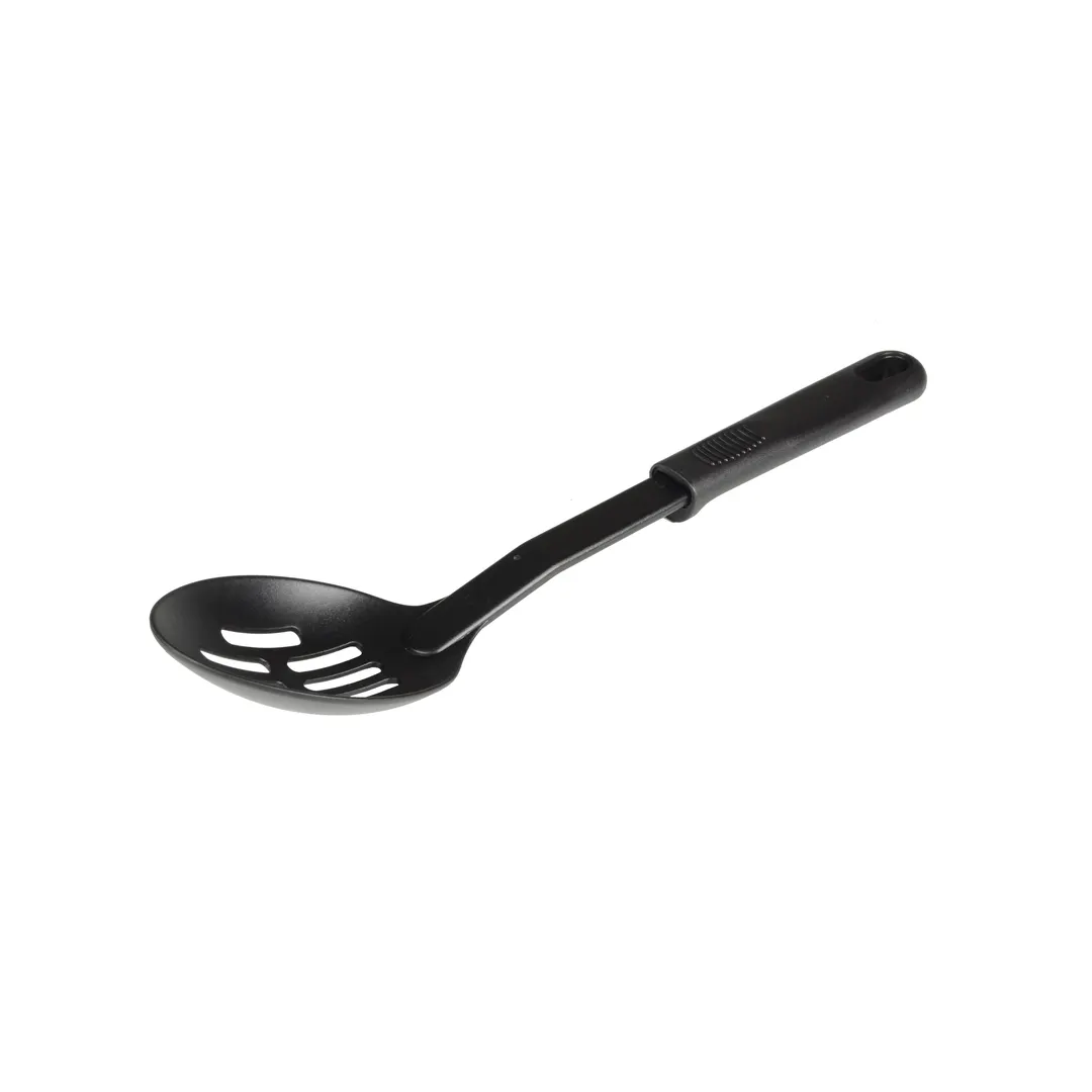 Thunder Group PLPP005BK Spoon, 11-1/2"L, Slotted, Heat-Resistant Up To 410°F, Nylon, Black