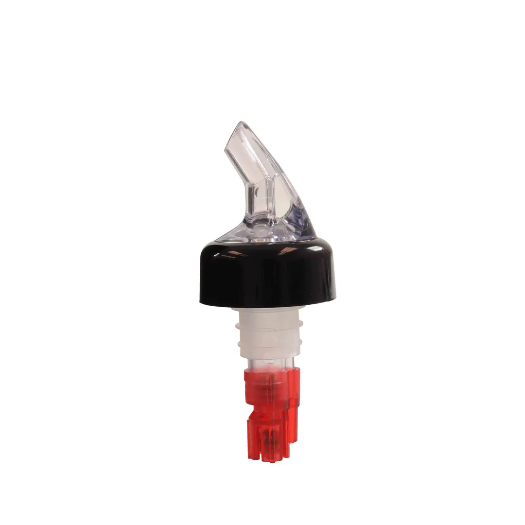 Thunder Group PLPR100C Liquor Pourer, 1 Oz., With Black Collar, Fits Standard 750Ml Bottle, 12 Each - Pack