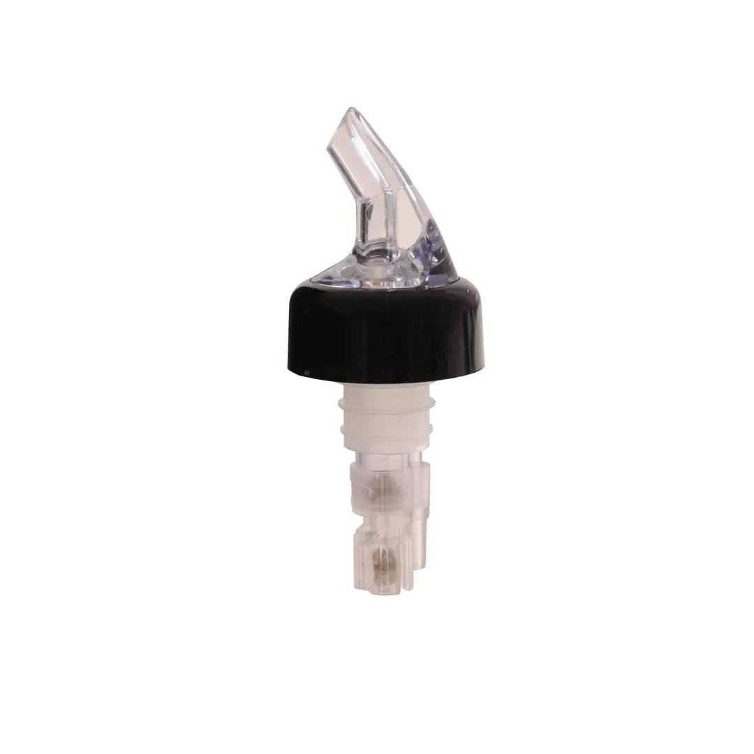 Thunder Group PLPR125C Liquor Pourer, 1-1/4 Oz., With Black Collar, Fits Standard 750Ml Bottle, 12 Each - Pack