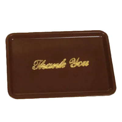 Thunder Group PLPT046BR Tip Tray, 4-1/2" X 6-1/2", Rectangular "Thank You" Imprint - Dozen