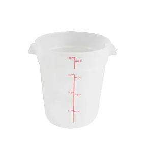 Thunder Group PLRFT304TL 4-Quart Round Food Storage Container, Polypropylene, Stain-Resistant, -40°F to 210°F