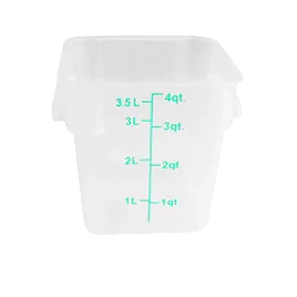 Thunder Group PLSFT004TL Food Storage Container, 4 Quart Square, Stain & Chemical Resistant -40° To 160° F