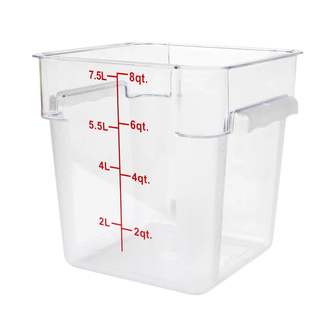 Thunder Group PLSFT008PC Food Storage Container, 8 Quart, Square, Scratch & Break Resistant
