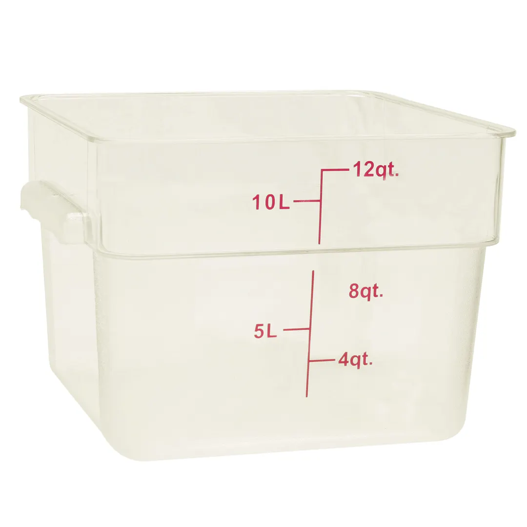 Thunder Group PLSFT012PP Food Storage Container, 12 Quart, Square, Scratch & Break Resistant