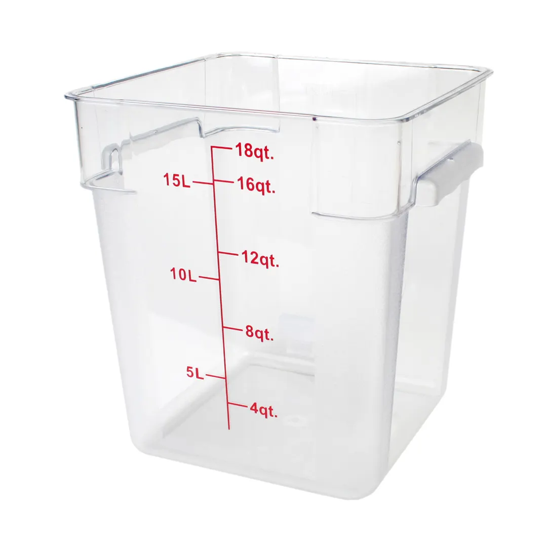 Thunder Group PLSFT018PC Food Storage Container, 18 Quart, Square, Scratch & Break Resistant