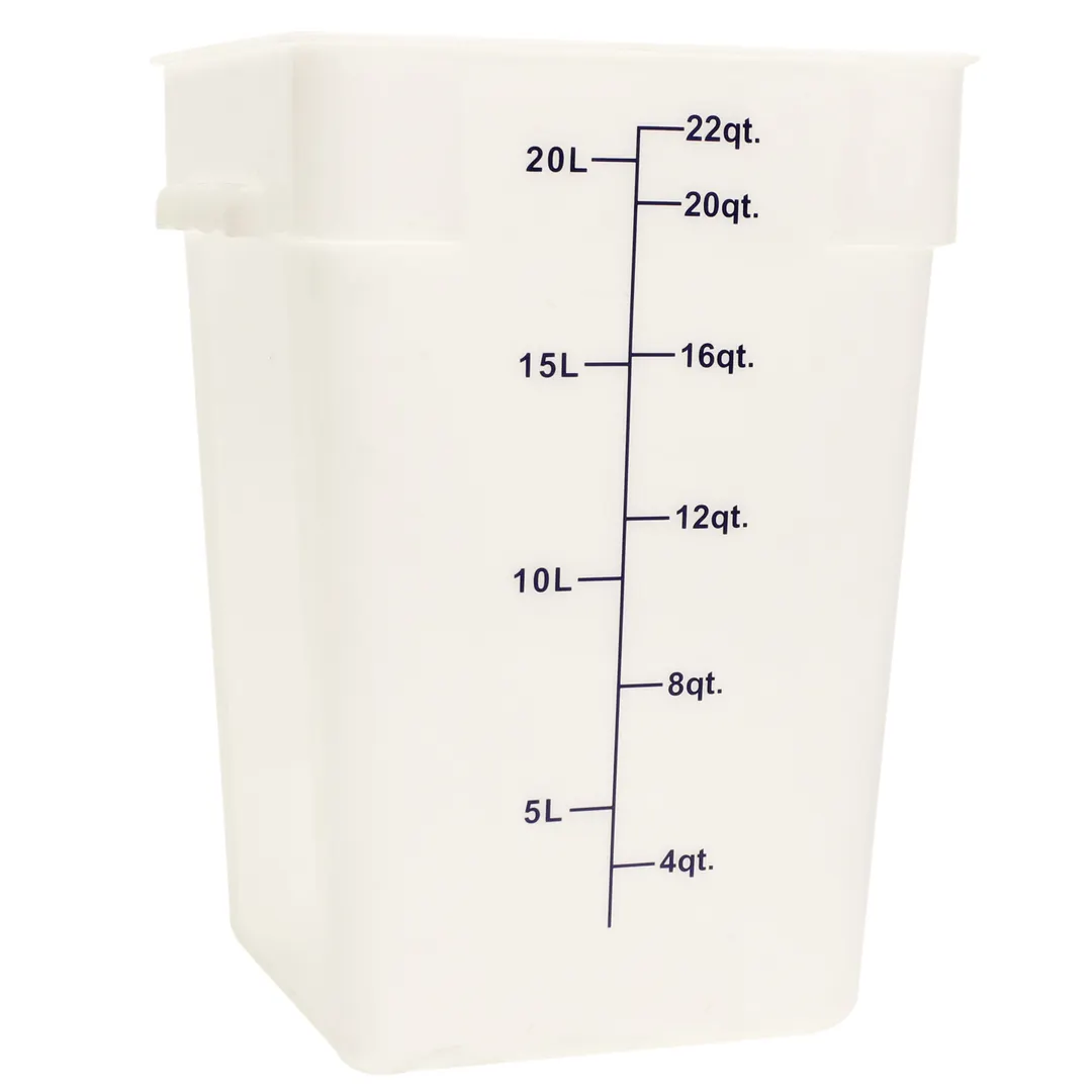 Thunder Group PLSFT022PP Food Storage Container, 22 Quart, Square, Scratch & Break Resistant