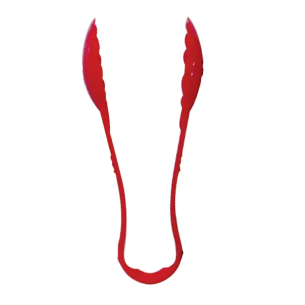 Thunder Group PLSGTG006RD Serving Tongs, 6", Scallop, Dishwasher Safe, Red