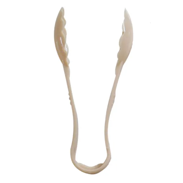 Thunder Group PLSGTG009BG Serving Tongs, 9", Scallop, Dishwasher Safe, Beige