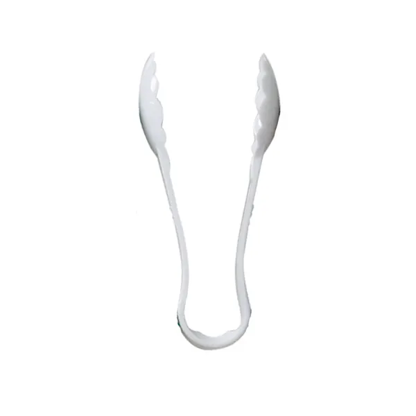 Thunder Group PLSGTG009WH Serving Tongs, 9", Scallop, Dishwasher Safe, White