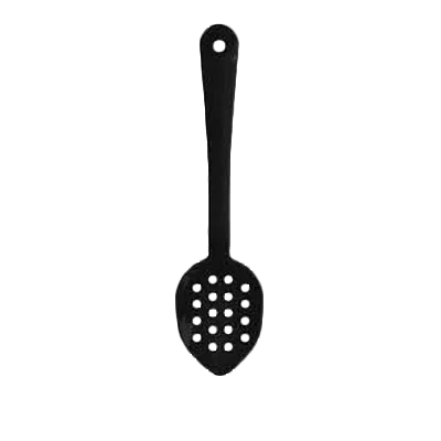 Thunder Group PLSS113BK Black Serving Spoon, 11", Perforated, Dishwasher Safe - Dozen