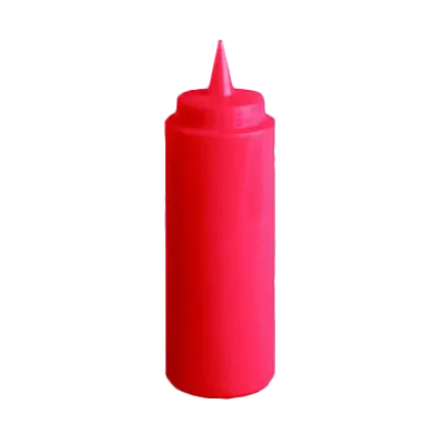 Thunder Group PLTHSB024R Squeeze Bottle, 24 Oz., Plastic, Red - Dozen